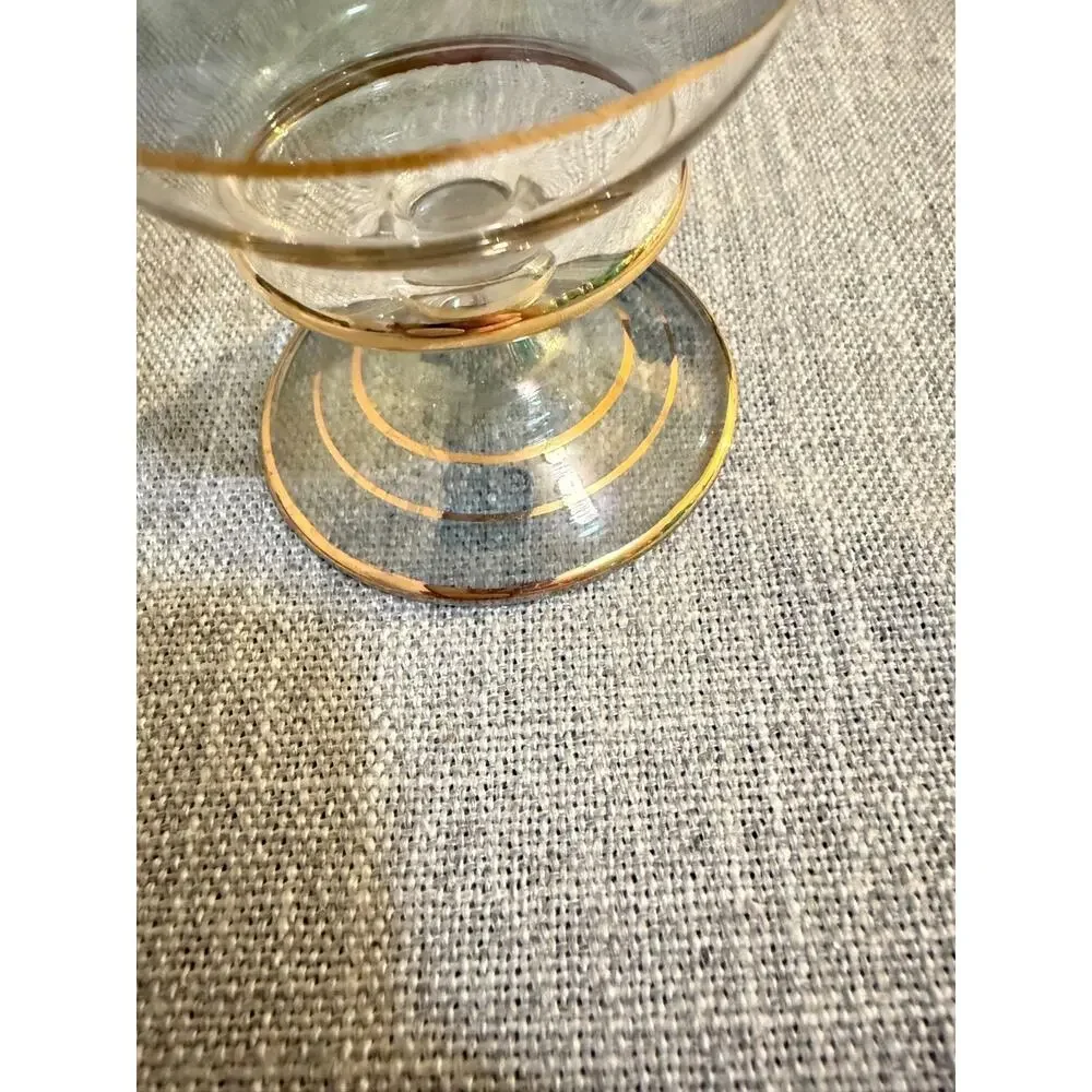 ✨ Vintage Iridescent Glass Bottle w/ Stopper Gold Trim | 9” Tall ✨